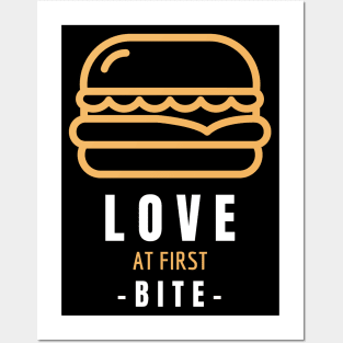 Burger - Love at First Bite - Burger Lovers Gift Posters and Art